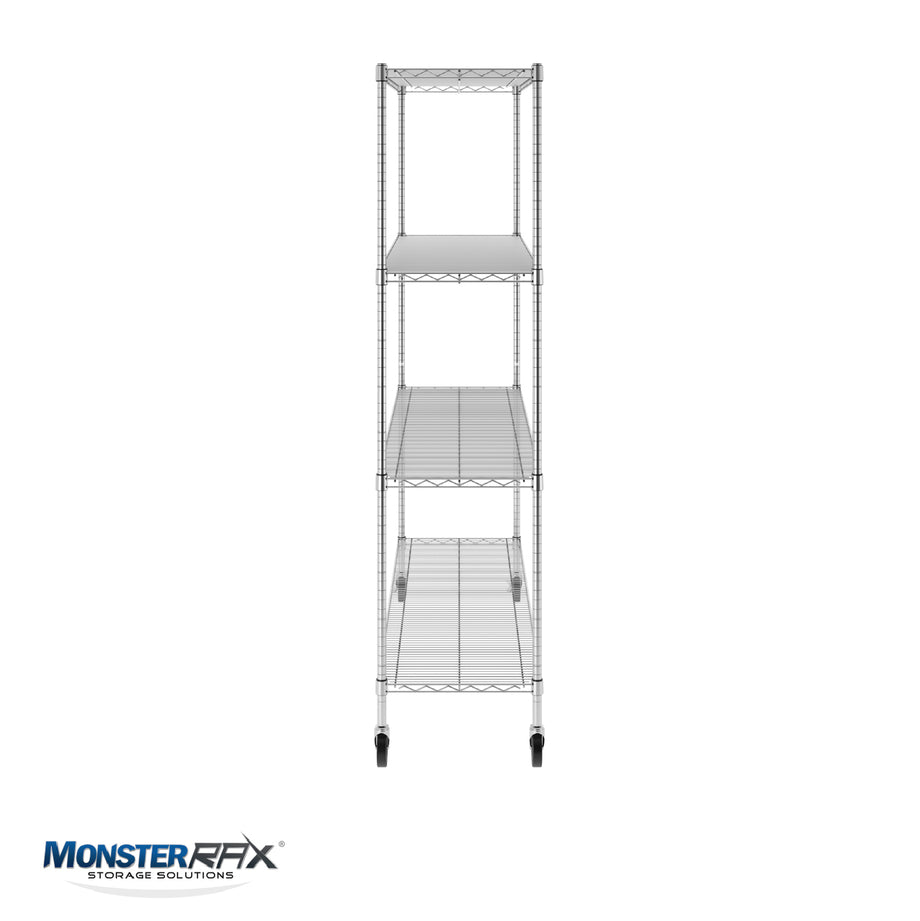Zoro Select Slanted Shelf Wire Cart, 18 In. W M1860Z-4